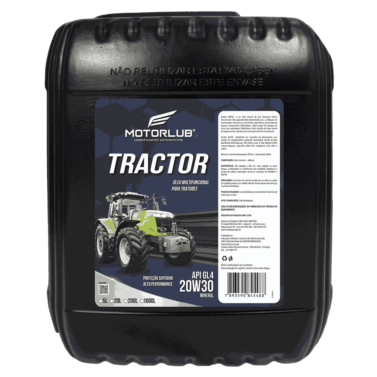 MOTORLUB MINERAL TRACTOR 20W30 GL4