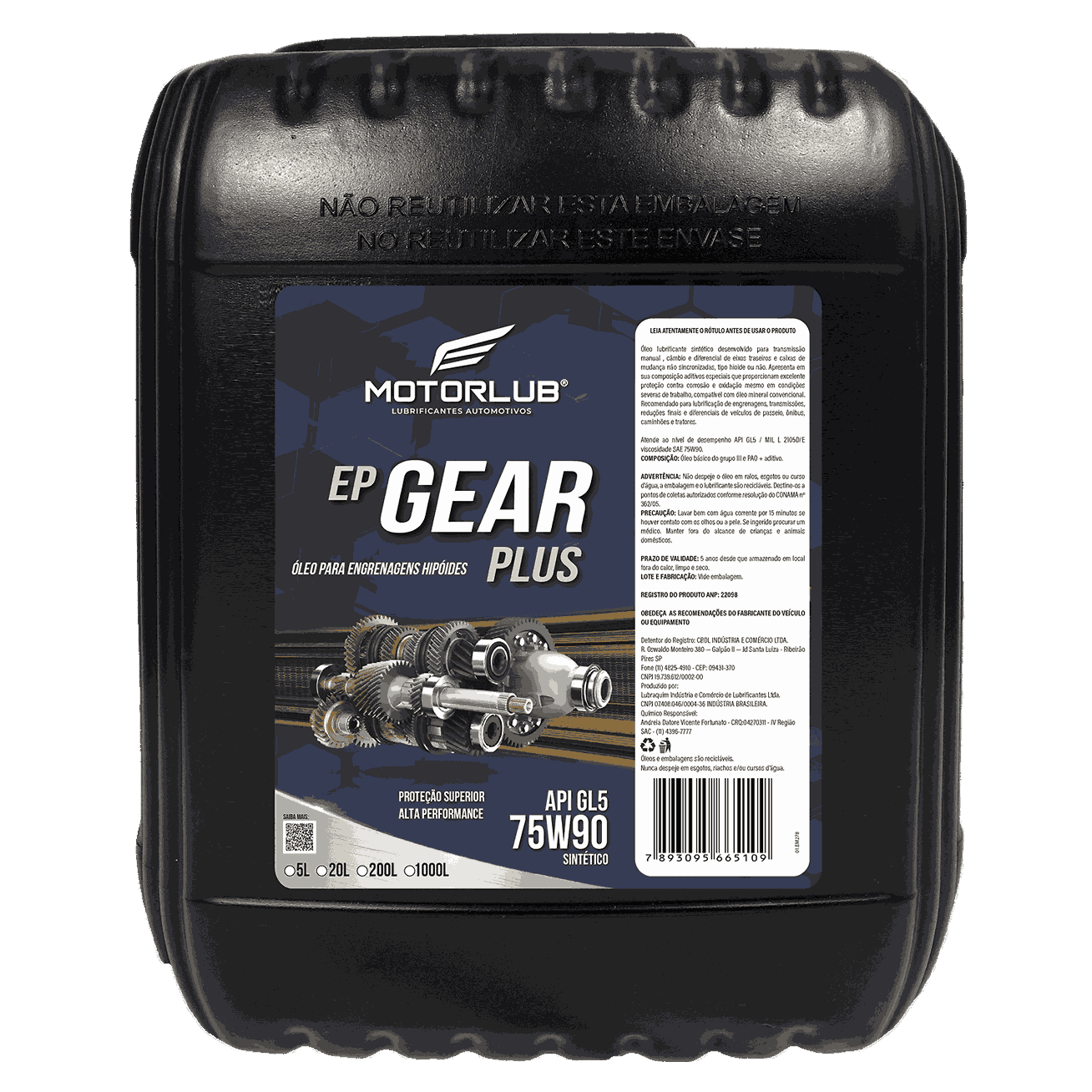 MOTORLUB GEAR PLUS 75W90 GL5